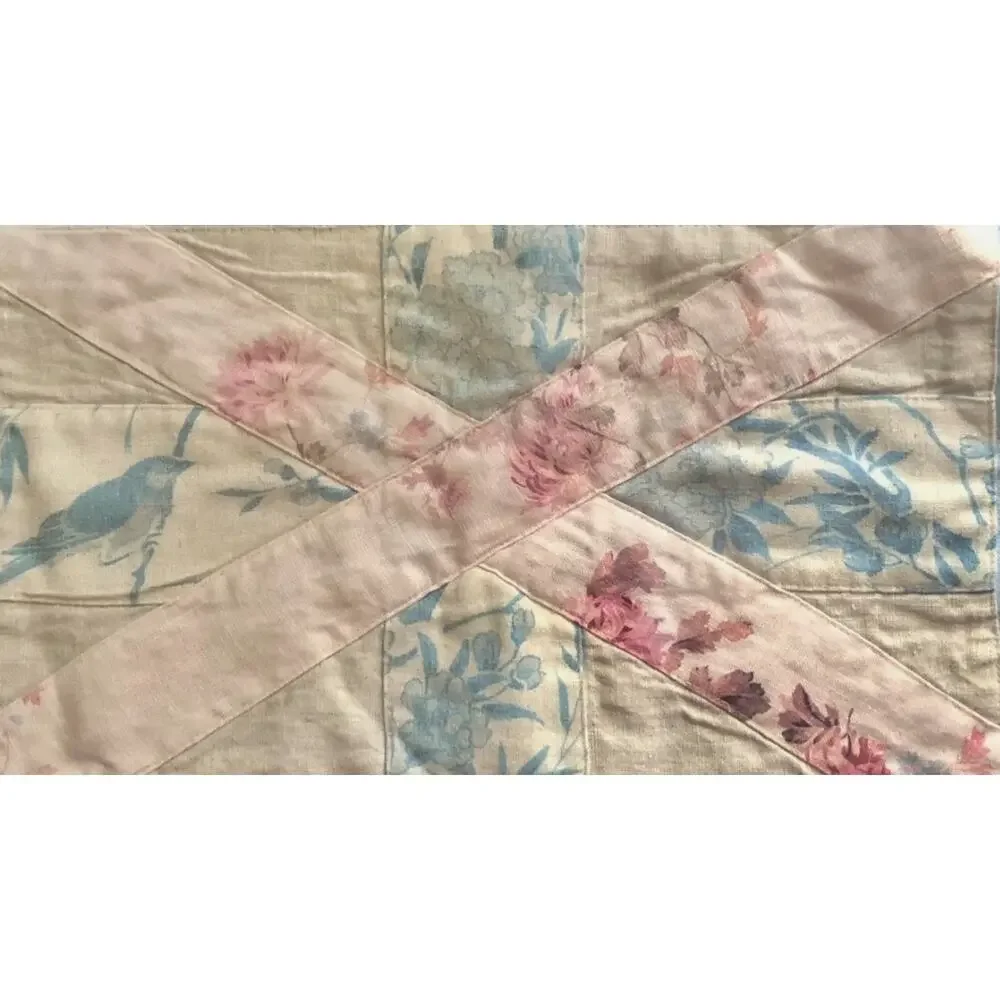 Rachel Ashwell Shabby Chic Blue Bird Chinoiserie Linen For Sewing & Wallpaper